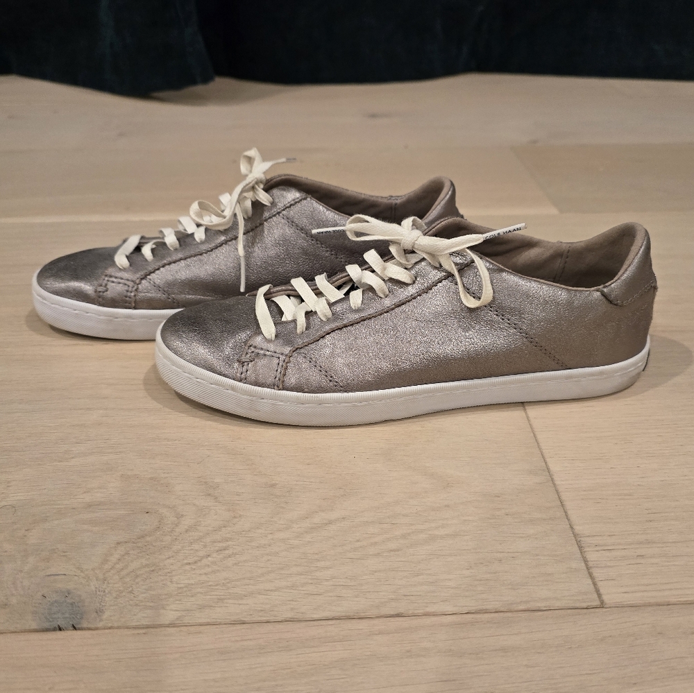 Cole Haan Women's Silver Sneakers - Size 7.5